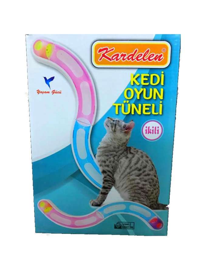 Kardelen Kedi Oyun Tüneli Kedi Oyuncağı İkili Kedi Oyuncakları