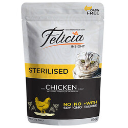 Felicia - Felicia Pouch Sterilised Tavuk Etli Tahılsız Kısırlaştırılmış Kedi Yaş Maması 85 Gr