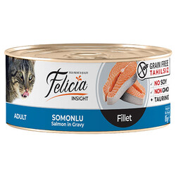 Felicia - Felicia Somon Balıklı Fileto Tahılsız Kedi Konservesi 85 Gr