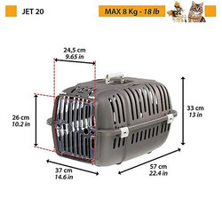 Ferplast Jet 20 (Gri) Kedi ve Küçük Irk Köpek Taşıma Çantası 37x57x33 Cm - Thumbnail