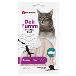 Flamingo - Flamingo Deli Yumm Ton Balıklı ve Somonlu Sıvı Kedi Ödülü 5x14 Gr