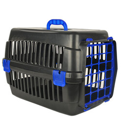 Flip - Flip Lüx Kedi ve Küçük Irk Köpek Plastik Taşıma Kafesi - Mavi