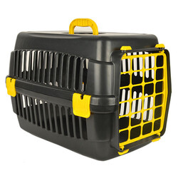 Flip - Flip Lüx Kedi ve Küçük Irk Köpek Plastik Taşıma Kafesi - Sarı