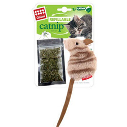 Gigwi - Gigwi 7052 Doldurulabilir Hazneli Catnipli Peluş Fare (3 Adet Catnip Torbalı)