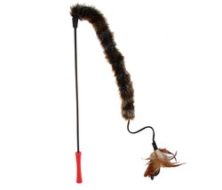 Gigwi 7014 Feather Teaser Doğal Tüylü Kuyruklu Peluş Kedi Oltası 53 Cm - Thumbnail