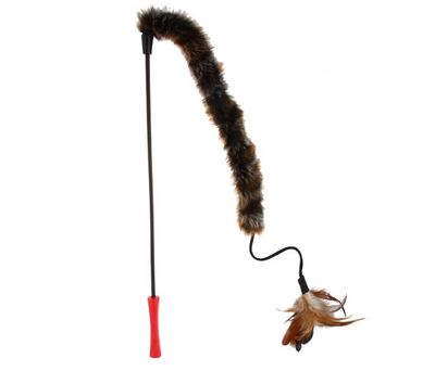 Gigwi 7014 Feather Teaser Doğal Tüylü Kuyruklu Peluş Kedi Oltası 53 Cm