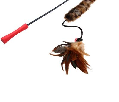 Gigwi 7014 Feather Teaser Doğal Tüylü Kuyruklu Peluş Kedi Oltası 53 Cm