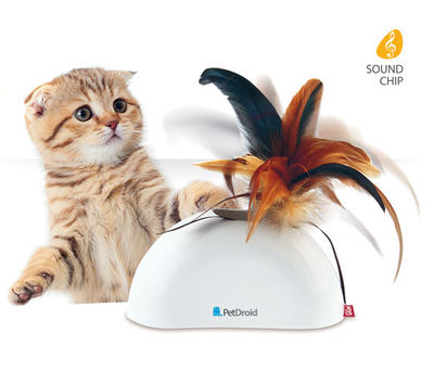 Gigwi 7022 Pet Droid Feather Hider Hareket Sensörlü Tüylü Sesli Elektronik Kedi Oyuncağı