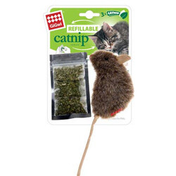 Gigwi - Gigwi 7051 Doldurulabilir Hazneli Catnipli Peluş Fare (3 Adet Catnip Torbalı)