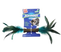 Gigwi - Gigwi 7068 Johnny Stick Catnip Çift Tarafı Doğal Tüylü Catnip Çubuğu 8 Cm