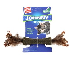 Gigwi - Gigwi 7070 Johnny Stick Catnip Çift Tarafı Doğal Tüylü Catnip Çubuğu 8 Cm