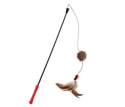 Gigwi - Gigwi 7072 Feather Teaser Doğal Tüylü Kuyruklu Peluş Toplu Kedi Oltası 53 Cm