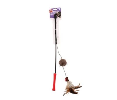 Gigwi 7072 Feather Teaser Doğal Tüylü Kuyruklu Peluş Toplu Kedi Oltası 53 Cm