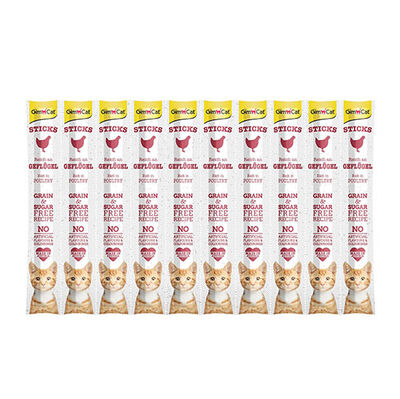 Gimcat Kümes Hayvanlı Tahılsız Kedi Ödül Çubukları 10 Parça (20 Gr)