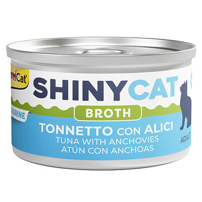 GimCat ShinyCat Broth Ançuezli Ton Balığı Kedi Konservesi 70 Gr