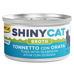 GimCat - GimCat ShinyCat Broth Çipuralı Ton Balığı Kedi Konservesi 70 Gr