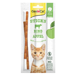 GimCat - Gimcat Sticks Sığır Etli ve Elmalı Kedi Ödül Çubuğu 15 Gr - 3 lü Paket