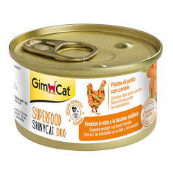 GimCat - GimCat Superfood Shinycat Fileto Tavuk ve Havuçlu Kedi Konservesi 70 Gr