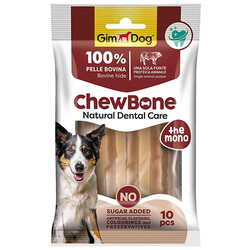 GimDog - Gimdog Chew Bone Naturel Burgu Çiğneme Kemiği Köpek Ödülü (10 Lu Paket) 80 Gr - 13 Cm