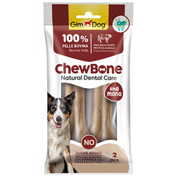 GimDog - Gimdog Chew Bone Naturel Press Çiğneme Kemiği Köpek Ödülü (2 Li Paket) 120 Gr - 14 Cm