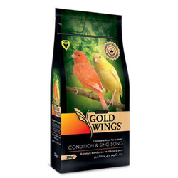 Gold Wings - Gold Wings Premium Kanaryalar için Kondisyon ve Öttürücü Yem 200 Gr