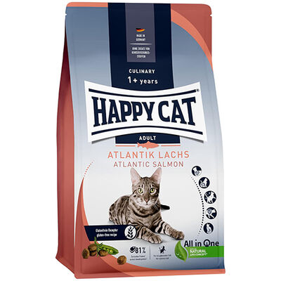 Happy Cat Atlantic Lachs Somonlu Kedi Maması 10 Kg + 5 Adet Happy Cat Yaş Mama 85 Gr