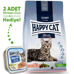 Happy Cat - Happy Cat Atlantic Lachs Somonlu Kedi Maması 4 Kg + 2 Adet Happy Cat 100 Gr