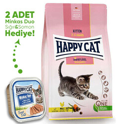 Happy Cat - Happy Cat Kitten Kümes Hayvanı Yavru Kedi Maması 4 Kg + 2 Adet Happy Cat 100 Gr