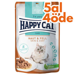 Happy Cat - Happy Cat Meat in Sauce Skin Coat Deri ve Tüy Sağlığı Kedi Yaş Maması 85 Gr - 5 Al 4 Öde