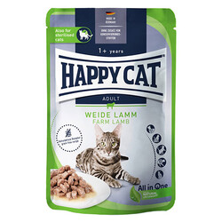 Happy Cat - Happy Cat Meat in Sauce Sterilised Kuzu Etli Kısırlaştırılmış Kedi Yaş Maması 85 Gr