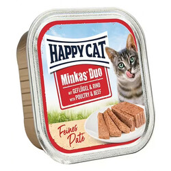 Happy Cat - Happy Cat Minkas Duo Tavuklu ve Biftekli Kedi Yaş Maması 100 Gr