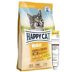 Happy Cat - Happy Cat Minkas Hairball Control Kümes Hayvanlı Kedi Maması 10 Kg + Gimcat Malt Soft 20 Gr