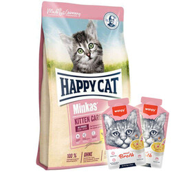 Happy Cat - Happy Cat Minkas Kitten Yavru Kedi Maması 10 Kg + 2 Adet Wanpy Çorba 50 Gr