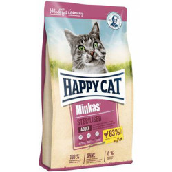 Happy Cat - Happy Cat Minkas Sterilised Kısırlaştırılmış Kedi Maması 10 Kg + Temizlik Mendili