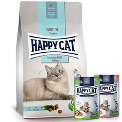 Happy Cat - Happy Cat Sensitive Kidney Hassas Sindirim Kedi Maması 4 Kg + 2 Adet Happy Cat Yaş Mama 85 Gr