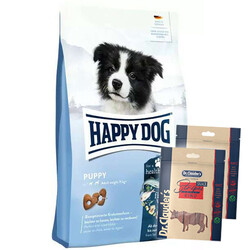 Happy Dog - Happy Dog Puppy Kümes Hayvanı ve Somon Yavru Köpek Maması 10 Kg + 2 Adet Dr.Clauders Biftekli Ödül 80 Gr