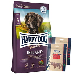 Happy Dog - Happy Dog Ireland Somon ve Tavşanlı Köpek Maması 12,5 Kg + 2 Adet Dr.Clauders Biftekli Ödül 80 Gr