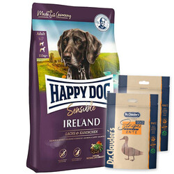 Happy Dog - Happy Dog Ireland Somon ve Tavşanlı Köpek Maması 12,5 Kg + 2 Adet Dr.Clauders Köpek Ödülü 80 Gr