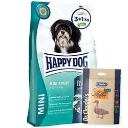 Happy Dog - Happy Dog Mini Adult Küçük Irk Köpek Maması 3 + 1 Kg + Dr.Clauders Köpek Ödülü 80 Gr