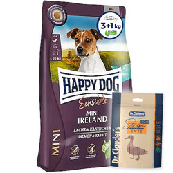 Happy Dog - Happy Dog Mini Ireland Tavşan ve Somonlu Küçük Irk Köpek Maması 4 Kg + Dr.Clauders Köpek Ödülü 80 Gr