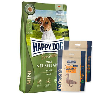 Happy Dog Mini Neuseeland Sensible Küçük Irk Köpek Maması 10 Kg + 2 Adet Dr.Clauders Köpek Ödülü 80 Gr