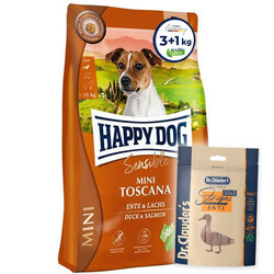 Happy Dog - Happy Dog Mini Toscana Küçük Irk Tahılsız Köpek Maması 3 + 1 Kg + Dr.Clauders Köpek Ödülü 80 Gr