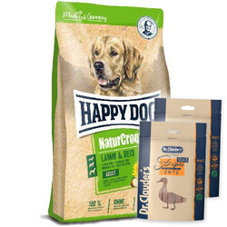 Happy Dog - Happy Dog NaturCroq Kuzu Etli Köpek Maması 15 Kg + 2 Adet Dr.Clauders Köpek Ödülü 80 Gr