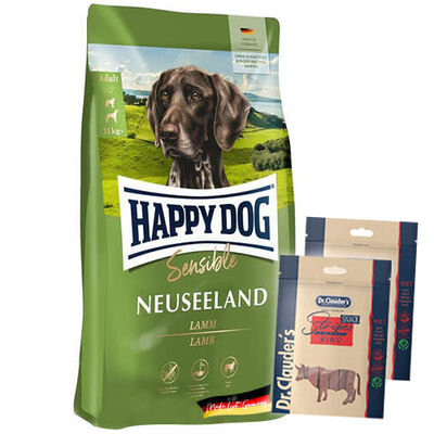 Happy Dog Neuseeland Kuzu Etli Köpek Maması 12,5 Kg + 2 Adet Dr.Clauders Biftekli Ödül 80 Gr