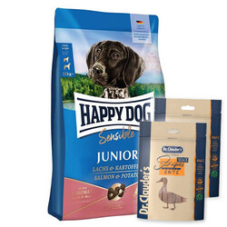 Happy Dog - Happy Dog Sensible Junior Somonlu Yavru Köpek Maması 10 Kg + 2 Adet Dr.Clauders Köpek Ödülü 80 Gr