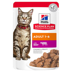 Hills - Hills Chunks in Gravy Biftekli Pouch Yetişkin Kedi Yaş Maması 85 Gr