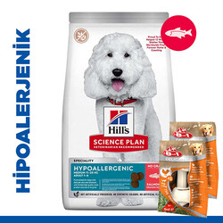 Hills Hypoallergenic Somonlu Orta Irk Köpek Maması 2,5 Kg + 2 Adet 8in1 Köpek Ödül Kemiği - Thumbnail
