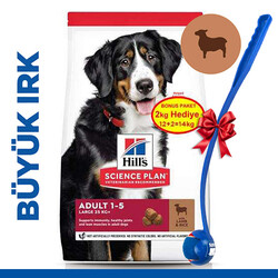 Hills - Hills Large Breed İri Irk Kuzulu Köpek Maması 12 + 2 Kg (Toplam 14 Kg) + Top Fırlatıcı Oyuncak