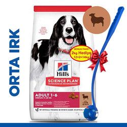 Hills - Hills Medium Kuzulu Yetişkin Köpek Maması 12 + 2 Kg (Toplam 14 Kg) + Top Fırlatıcı Oyuncak