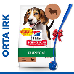 Hills - Hills Puppy Kuzu Etli Yavru Köpek Maması 12 + 2 Kg (Toplam 14 Kg) + Top Fırlatıcı Oyuncak